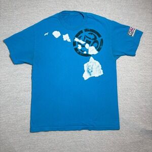 Maui Built Mens T-Shirt Large Blue Hawaii Islands Graphic Logo Surf Tee